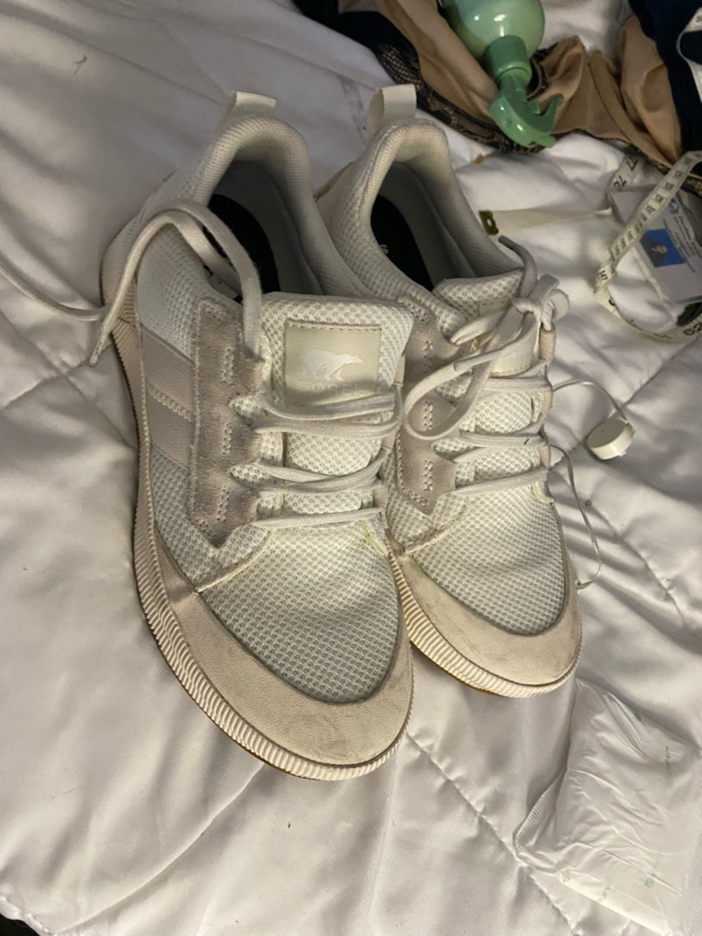 Men's White Athletic Sneakers - Casual Lightweight Running Shoes